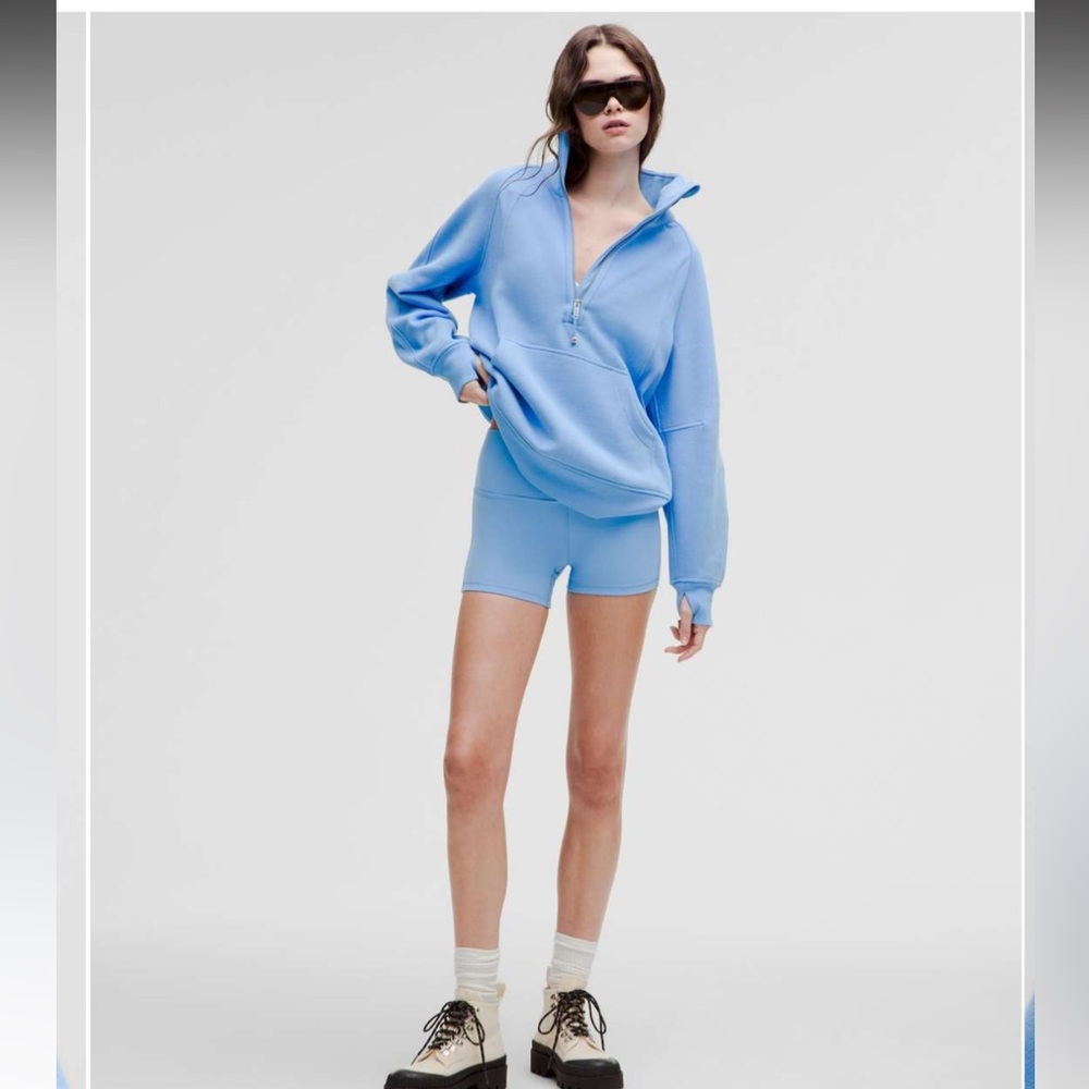 NWT Lululemon Scuba Oversized Funnel Neck Half Zip / Aero Blue / AEBL